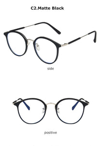 Round Anti Blue Light Computer Glasses Women Men Prescription Reading Ladies 2022 Eyeglasses Frame Radiation Protection Lens