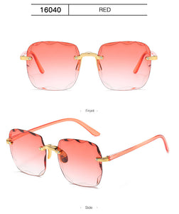 Square Sunglasses Women Frameless Gradient Sun Glasses Women/Men Brand Designer Retro Pink Outdoor Lentes De Sol Mujer