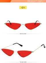 Load image into Gallery viewer, Triangle Metal Frame Sunglasses Women Cat Eye Cool Small Fashion Sun Glasses Shades Ocean Color Oculos De Sol Feminino UV400