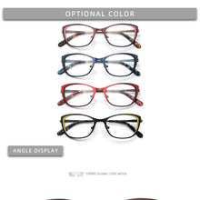 Load image into Gallery viewer, Square rectangular cat eye eyeglasses frame metal transparent small narrow glasses Women diopters customizable fashion luxury