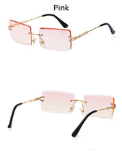 Load image into Gallery viewer, Rimless Sunglasses Rectangle Fashion Popular Women Men Shades  Small Square Sun Glasses For Female Summer Traveling Brown Oculos