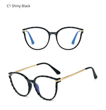 Load image into Gallery viewer, Ralferty TR90 Women&#39;s Transparent Glasses Retro Cat Eye Frames Anti Blue Light 0 Diopter Myopia Optic Frame Eyeglasses