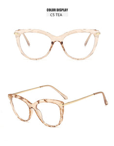 Oulylan Sexy Eyeglasses Frame Women Fashion Cat Eye Glasses Frames Transparent  Myopia Frame Female Optical Spectacles