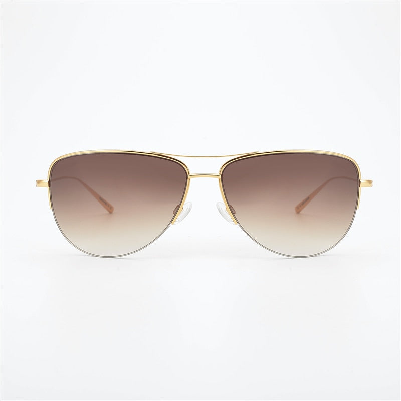Super light 12g Strummer Sunglasses Pure Titanium Frame with Gradient lens Pilot Sunglasses Men Unisex OV1004S sunglasses
