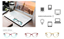 Load image into Gallery viewer, CHIARI Spring Hinges Prescription Lens Medical Optical Eyeglass Woman Frame Stripes Colorful Navy Red Italy Design W-CORRU