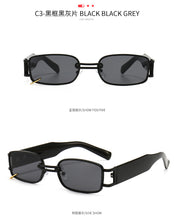 Carica l'immagine nel visualizzatore di Gallery, Retro Small Rectangle Ladies Sunglasses Brand Designer Men's Punk Sunglasses Fashion European and American Glasses UV400