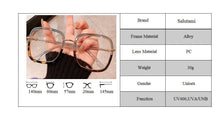 Load image into Gallery viewer, Green Clear Print Square Anti-blue Light Eyeglasses For Women Alloy Leopard Oversize Computer Myopia Glasses Frame Female Shades