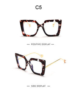 Vintage Glasses Women Men Square Clear Glasses Optical Eyeglasses Frame Transparent Lens Spectacle Frame NOT Anti Blue Light