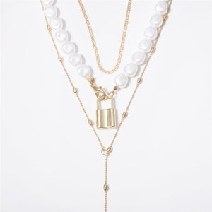 Punk Multi Layered Pearl Choker Necklace Collar Statement Virgin Mary Coin Crystal Pendant Necklace Women Jewelry