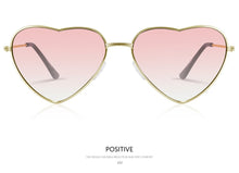 Load image into Gallery viewer, WUE Ladies Heart Shaped Sunglasses metal Women Brand Designer Fashion Rimless LOVE Clear Ocean Lenses Sun Glasses Oculos UV400
