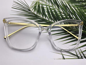 Retro Cat Eye Glasses Women's Eyeglasses Frame Luxury Brand Designer Spectacles Transparent Cat's Eye Glasses Female Eyewear