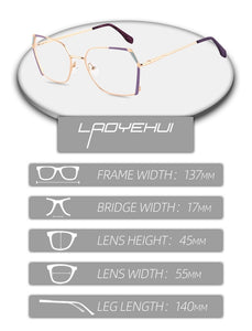 Square Women's Prescription Glasses Frame For Women Eyewear Female Fake Eyeglasses Without Diopter Metal Vintage Fashion 2022
