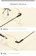 Load image into Gallery viewer, Women Rimless Alloy Glasses Frame, Women Ultralight Cat Eye Eyeglasses Frames, Prescription Presbyopia Myopia Optical Glass