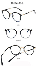 Load image into Gallery viewer, Round Anti Blue Light Computer Glasses Women Men Prescription Reading Ladies 2022 Eyeglasses Frame Radiation Protection Lens