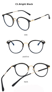 Round Anti Blue Light Computer Glasses Women Men Prescription Reading Ladies 2022 Eyeglasses Frame Radiation Protection Lens