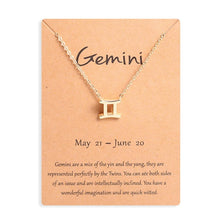 Carica l&#39;immagine nel visualizzatore di Gallery, Men Women 12 Horoscope Zodiac Sign Gold Pendant Necklace Aries Leo 12 Constellations Jewelry Kids Christmas Gifts 19NOV91