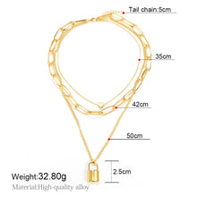 Load image into Gallery viewer, 2020 Gold Long Chain Necklace Chokers For Women Multilayer Geometric Cross Pendant Necklaces Boho Maxi Statement Party Jewelry