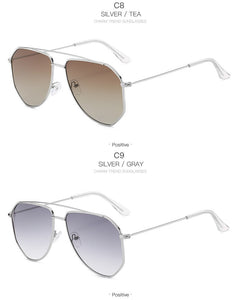 Classic Aviation Sunglasses Women Men Pilot Driving Metal Frame Sun Glasses Male UV400 pink Gafas De Sol For Men Gradient Purple