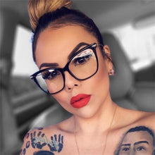 Load image into Gallery viewer, Sexy Red Eyeglasses Frame Women Cat Eye Glasses Clear Lens Sunglasses Frame Fashion Spectacles Oversized Eyewear Metal Legs
