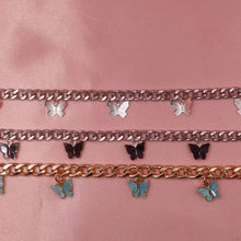 Load image into Gallery viewer, Punk Gold  Silver Color Chain 5 Butterfly Pendant Necklace for Women Wedding Party Statement 2020 Cute Choker Necklaces Jewelry