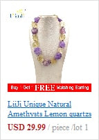 Carica l&#39;immagine nel visualizzatore di Gallery, LiiJi Unique Amazonite Clear Quartzs Citrines Moonstone Amethysts Bohemia Long Necklace Druzy Quart Pendant Necklace Necklace