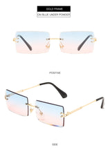 Load image into Gallery viewer, Fashion Rectangle Sunglasses Women   Brand Designer Rimless Square Sun Glasses Ladies Luxury Brand Gradient Shades