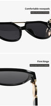 Carica l'immagine nel visualizzatore di Gallery, Cat Eye Sunglasses Women Vintage Fashion Butterfly Mirror Sun Glasses Female Retro Summer Style Metal Eyeglasses Luxury