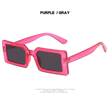 Carica l&#39;immagine nel visualizzatore di Gallery, Trendy Rectangle Sunglasses Women Green Fluorescent Street Shot Eyewear Black Thick Frame Fashion Female Cool Sun Glasses