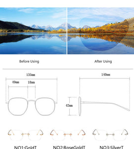 2022 Women Glasses Frame Luxury Eyeglasses Frame Women Anti Blue Light Eyewear Optics Brand Women Frameless Spectacle