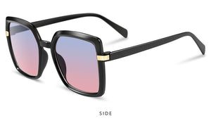 2022 Sunglasses Women Gradient Fashion Brand Designer  retro square frame Women Sunglasses UV400 Black Shades oversized oculos