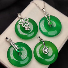 Carica l&#39;immagine nel visualizzatore di Gallery, Natural Ice Purple Green  Jade Agate Pendant Buckle Crystal Jade Necklace Amp Silver Cord S925 Silver 925  Necklace Women