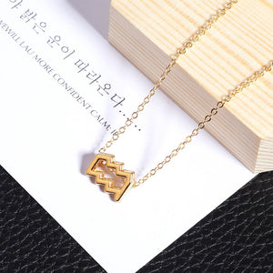 Men Women 12 Horoscope Zodiac Sign Gold Pendant Necklace Aries Leo 12 Constellations Jewelry Kids Christmas Gifts 19NOV91