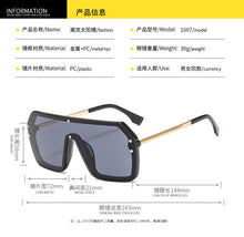 Load image into Gallery viewer, 2022 futuristic big rectangle FF logo sunglasses women uv400 high quality oversized shades for women retro mirro oculos de sol