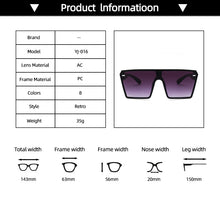 Load image into Gallery viewer, 2022 Fashion Oversized Square Sunglasses Retro Gradient Big Frame Sun Glasses For  Women One Piece Gafas Shade Mirror Clear Lens