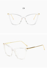 Load image into Gallery viewer, Sexy Red Eyeglasses Frame Women Cat Eye Glasses Clear Lens Sunglasses Frame Fashion Spectacles Oversized Eyewear Metal Legs