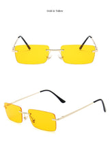 Load image into Gallery viewer, Rimless Alloy Small Square Sunglasses For Women Vintage Ins Hot Gradient Clear Sun Glasses Female Uv400 Shades Hip Hop Eyewear