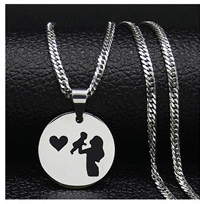 Load image into Gallery viewer, Mom Son Daughter Stainless Steel Zircon Copper Chain Necklace for Women Golod Color Statement Necklaces Jewelry bijoux N96S01