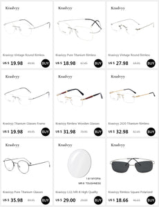 Vintage Round Rimless Glasses Frame Men Pure Titanium Optical Prescription Eyewear Women Frameless Eyeglasses Frame
