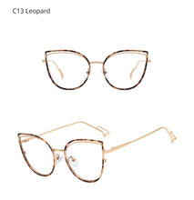 Load image into Gallery viewer, Ralferty Retro Metallic Eyeglass Frame Women Computer Anti Blue Light Glasses Leopard Myopia Optic Prescription Glasses Frame