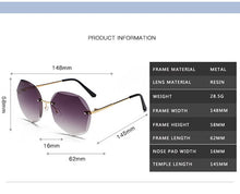 Load image into Gallery viewer, Design Fashion Lady Sun glasses 2022 Rimless Women Sunglasses Vintage Alloy Frame Classic Brand Designer Shades Oculos