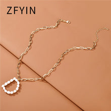 Carica l&#39;immagine nel visualizzatore di Gallery, ZFYIN 2020 New Trendy Jewelry Fresh Water Pearl Alphabet Letters Initials  Pendant Necklaces for Women