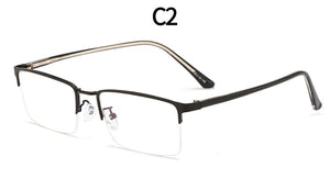 Business Semi Rim Metal Alloy Men Glasses Frame Eyeglasses Brand Designer Optical Eyewear For Man Prescription Spectacles M18046