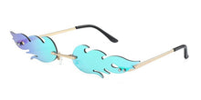 Load image into Gallery viewer, Rimless Wave Sun Glasses Men Eyewear Luxury Trending Narrow vintage Eyeglasses Cool Street Beat Fire Flame Sunglasses Women