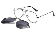 Load image into Gallery viewer, metal clip on aviation sunglasses small size optical glasses frame with magnetic removable polarized sun glasses lens 3042