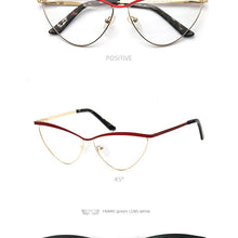 Load image into Gallery viewer, Cat Eye Metal Optical Prescription Glasses Frames For Women Fashion Ladies Fake Glasses Without Diopter Myopia Female Eyeglasses