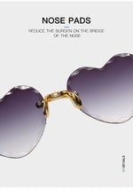 Carica l'immagine nel visualizzatore di Gallery, Ladies Heart Shaped Sunglasses metal Women Brand Designer Fashion Rimless Gradient Sun Glasses Oculos UV400