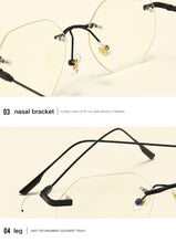 Load image into Gallery viewer, Women Rimless Alloy Glasses Frame, Women Ultralight Cat Eye Eyeglasses Frames, Prescription Presbyopia Myopia Optical Glass