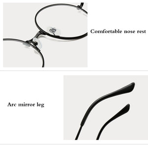 Retro-classic transparent lens metal frame men and women circular reading glasses  retro-personality college style