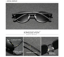 Load image into Gallery viewer, Genuine KINGSEVEN Aluminum Steampunk Round Sunglasses 2022 New Luxury Brand Design Vintage Women Sun Glasses UV400