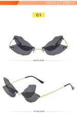 Load image into Gallery viewer, 2022 Luxury Fashion Dragonfly Sunglasses Women Rimless Wave Sun Glasses Metal Shades For Vintage Women Mirror Eyewear UV400